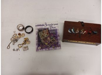 Assortment Of Vintage Jewelry, The Original Box Bag By Collins Of Texas, And Inside The Jewelry Box Book
