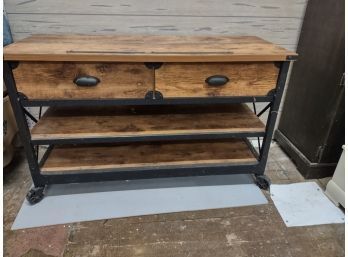 Rustic Wood & Metal Table/ TV Stand