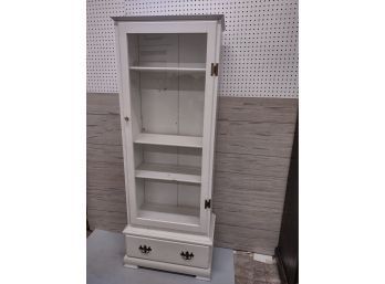 White Wooden Cabinet With Glass Door