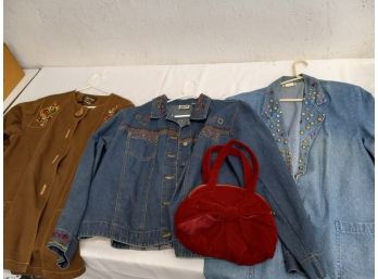 Vintage Jackets & Purse - Bob Mackie, & Chicos
