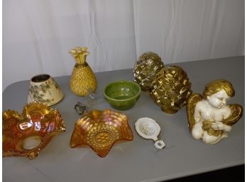 Vintage Carnival Glass, Glass Pinecones & More