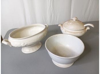 Vintage Ironstone Ceramic Serving Bowls