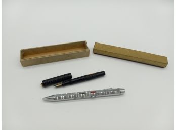 Moore Pen Co. (Self Filling) Black Bakelite & Vintage Silver Multi Color Pen