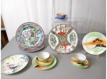 Vintage Oriental Themed Dishes Lot