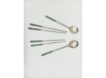 Sterling Silver Chopsticks & Spoons - 70 Percent