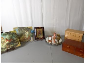 Vintage Assortment Of Art, Jewelry Boxes, & More
