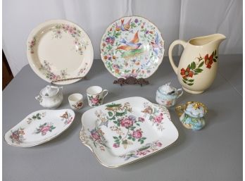 Vintage Floral Ceramic Plates Lot