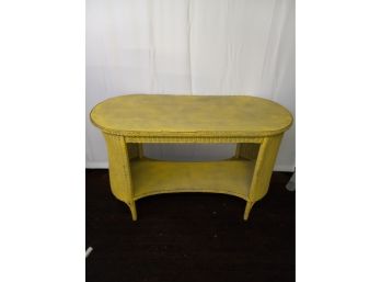 Yellow Vintage Wicker Table