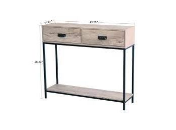 Roomfitters Oak Wood 2 Drawer Console Table
