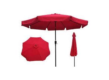 10ft Frills Patio Umbrella Red