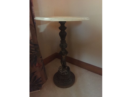 Marble Side Table W/ Cast Iron Base-Moores Hill, IN