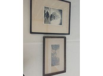 2 Antique Pictures, 1 Wallace E Nutting, - Aurora ,IN