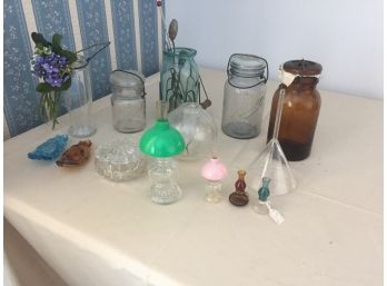 Vintage  Glass Jars And More, Miniature Oil Lamps - Aurora ,IN
