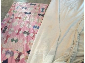 Vintage Blanket -q,  Small Quilt Top For A Lap Quilt - Aurora, IN