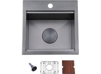 Black Stainless Steal Small Wet Bar 15x15'