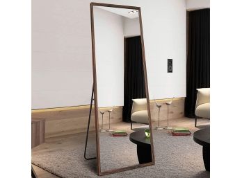 TheiaMo 65'' X 22'' Wooden Full Lengthe Mirror Brown Wood