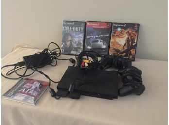 Play Station 2 Console With 4 Games, Lights Come On Appears To Work, 2 Controllers- Lawrenceburg, IN Pick Up
