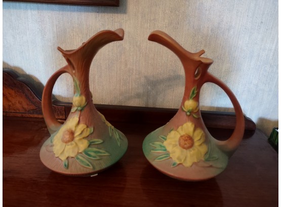 Pair Of Roseville Vases