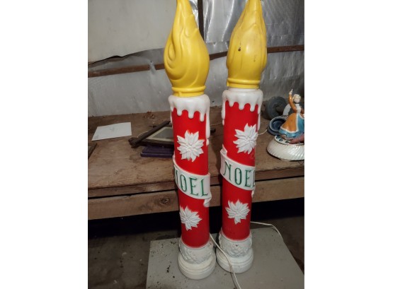 Vintage 1973 Christmas Candle Blow Molds