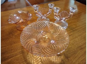 Vintage Pink Depression Glass Assortment