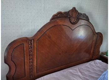 Antique Full Headboard And Footboard, With Metal Frame