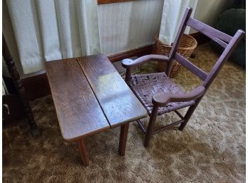Antique Child's Table And Chair