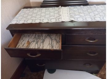 Vintage Dresser With Oval Mirror