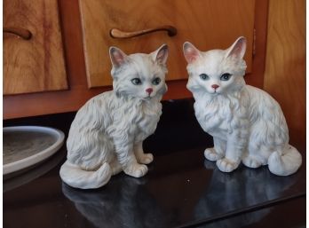 2 Vintage Lefton Persian Cat Figurines,  5 1/2' Tall
