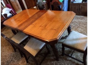 Antique Table, 5 Chairs, 1 Captain's Chair