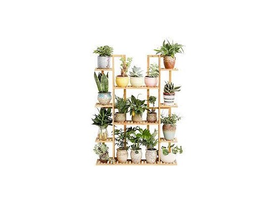 Bamboo 9 Tier 17 Potted Plant Stand