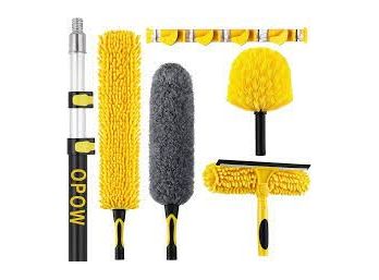 Opow 20 Ft High Reach Duster Cleaning Kit, And Mop Rack
