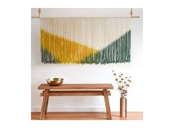Flber Large Wall Hanging Tie Dye Yarn Tapestry
