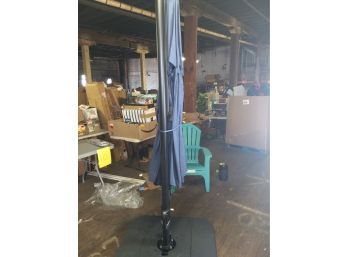 Navy Blue Heavy 7ft Duty Hanging Umbrella (missing Top Bolt)