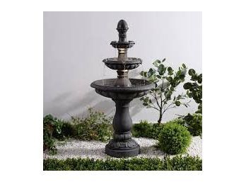 Style Selections Resin 3 Tiered Lighted Fountain