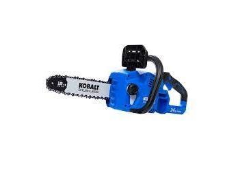 Kobalt Brushless 24v Brushless Chainsaw, Includes Charger And Battery