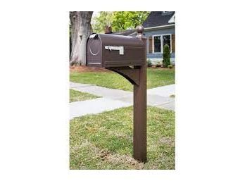 Gibraltar Mailbox Post Brown Steel (NO MAILBOX INCLUDED)