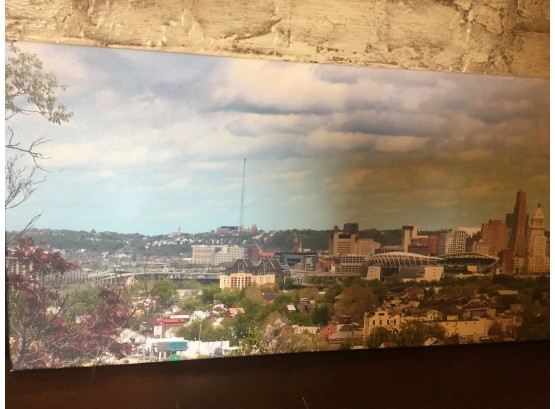 Cincinnati Skyline On Canvas- 5 Ft In Length