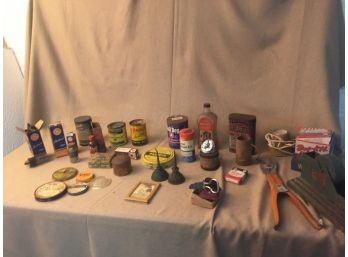 Vintage Products Assortment- Bulldog, Atlas, Sohio, Okonite, Oil Cans And More