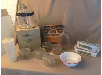 Vintage Kitchen Cookware- Glass Ware Set And More