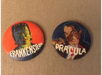 1960'S Dracula And Frankenstein 3' Pins