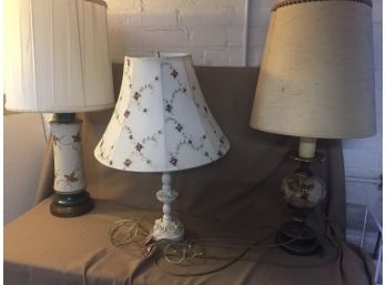 3 Vintage Lamps-all Work