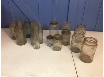 Vintage Atlas & Economy Canning Jars, Bottle Assortment