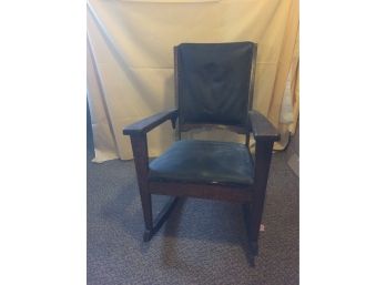 Vintage Rocking Chair With Vinyl Upholstery