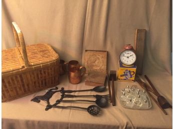 Vintage Variety, Picnic Basket, Alarm Clock, Utensil Holder And More