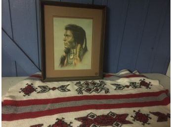 Chief Framed Art And Afghan