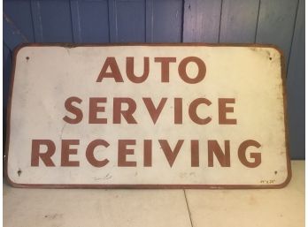 Large Vintage Auto Receiving Sign