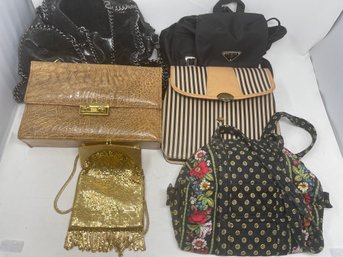 Mega Lot Of Womens Bags Incl. Faux Prada, Faux Fendi & Authentic Vera Bradley