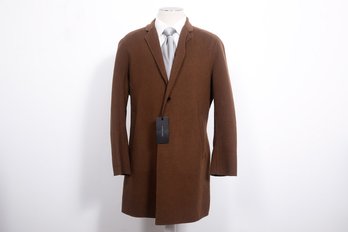 Zara Mens Cigar Brown Wool Blend Long Coat NEW WITH TAGS, XL