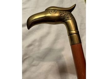 Vintage Walking Stick With Brass Eagle Head - 36'