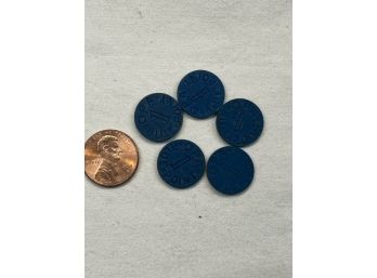 OPA Blue Tokens - Lot Of 5